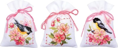 Vervaco - Kruidenzakje kit - Meesjes in bloesems set van 3 - PN-0182726 - Borduren - Borduurpakket - Borduurpakket volwassenen - Borduurpakket kind