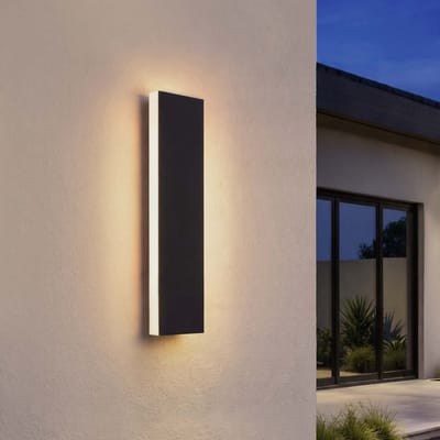 Ledvion - Villa LED Buiten Wandlamp - 30 cm - IP65 Waterdicht - 6W - 2700K Extra Warm Wit - Zwart