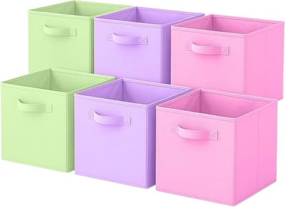 Famanu – Set van 6 opvouwbare stoffen opbergkubussen - multifunctionele opbergdozen voor kast - plank en - ruimtebesparend