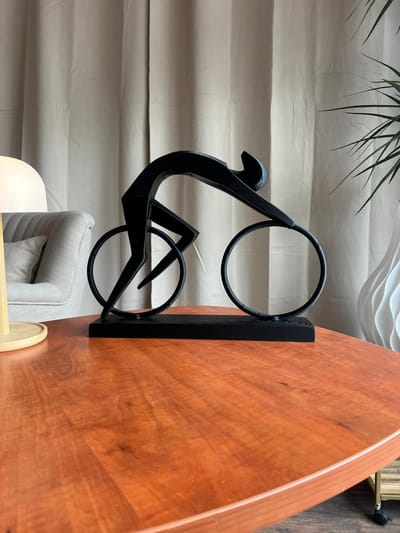 Wielrenner Beeld Sportdecoratie Racebeeldje Cadeau Wielerliefhebbers Atleten | 30 cm / 11.8 inch / Black
