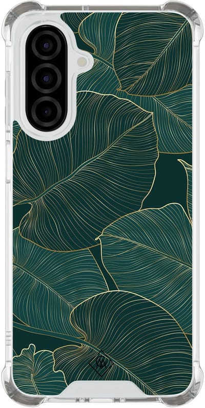 Casimoda® hoesje - Geschikt voor Samsung Galaxy A26 - Monstera Leaves - Shockproof case - Extra sterk - TPU/polycarbonaat - Groen, Transparant