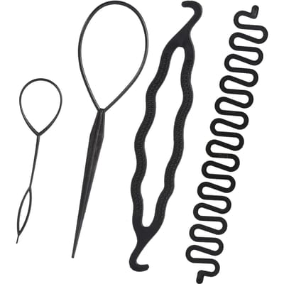 4 9PCS Nouveau Modeur de Chignon Tresseur Disque de Coiffage Outils de Torsion Accessoires DIY 3Types Size 1 (4 pcs)