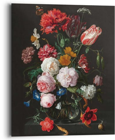Schilderij De Heem Stilleven met bloemen - 50 x 40 - Hout - REINDERS