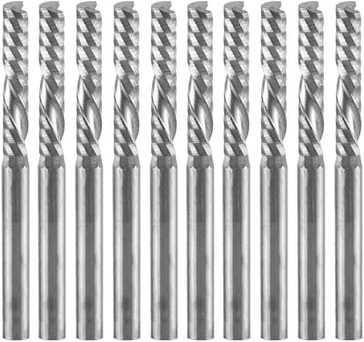 Eindmolens 4mm schacht wolfraamcarbide spiraal Single Flute frezen cutter CNC Router Bits - 10 stks - voor snijden op acryl PVC MDF dichtheid Board Wood - Frees