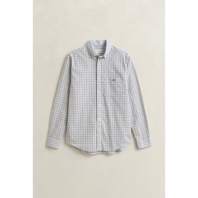 Gant Overhemd Classic Poplin Check Button-Down Taupe Beige / male