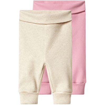 LUPILU Set van 2 baby broekjes (roze/beige, 74/80)