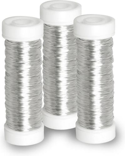 Rayher Sieraden maken draad - 3x - zilver - 0.3 mm dik - 50 meter snoer - haakdraad - bindmaterialen - rijgkoord
