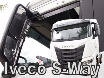 Iveco S Way zijwindschermen licht getint pasvorm voor in het raamstijl spoilers windgeleiders raamgeleiders regenkappen set a 2 stuks pasvorm Team Heko