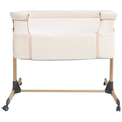 Prénatal Teddy Co-sleeper Bella - Babykamer - met wieltjes - 6 verschillende standen - Ivoor wit - 53x90x77 cm