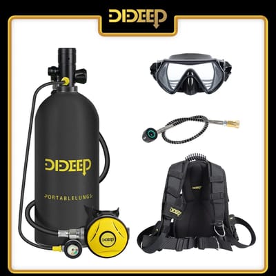 3L Duikfles Set - Tot 30-50 Minuten - Aluminium - Draagbare - Tankvest - Veiligheidsset - Snorkelen - Duikbril - 200 Bar - Zwart
