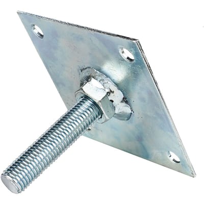 Stelplaat 10x10 cm betonpoer | M16 | Verzinkt | +Garden®