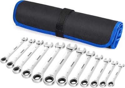 Universele Ratelsleutelset - 12 delige Ringsleutelset van 8-19 mm voor Fiets- en Autoreparatie