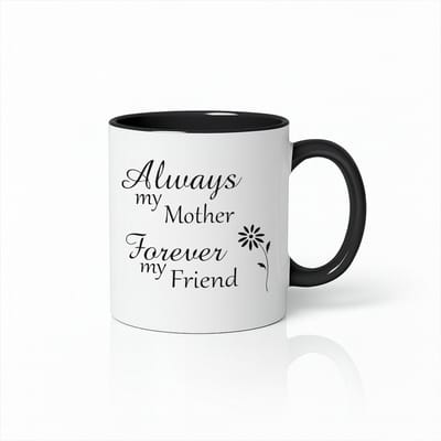 Altijd Mijn Moeder Voor Altijd Mijn Vriendin Mok - Zwart-Wit Tweekleurige Koffiebeker - Uniek Moederdag Cadeau voor Mama
