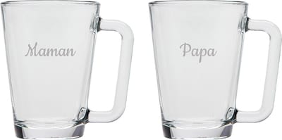 Theeglas gegraveerd - 26cl - Maman & Papa