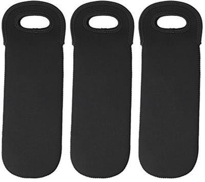 Dailygoody - Wine bottle sleeve - Neopreen beschermhoes - Waterdicht en stofdicht - Zwart - Draagtas voor wijnflessen - Geschikt voor 750ml flessen - ...