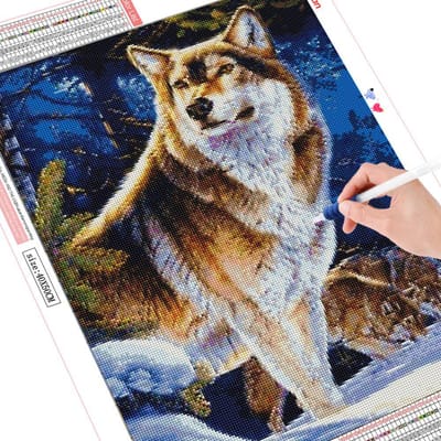 Diamond Painting 5D Wolf Diamond Borduurwerk Kruissteek Dier Mozaïek Huisdecoratie 20X30CM gray