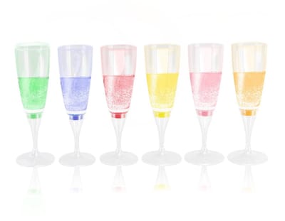JHUBERS - LED-champagnefluiten - LED-wijnchampagnefluitglazen - Oplichtend voor Feesten - 6-delige Set - Cocktailglazen - Geschikt voor Volwassenen