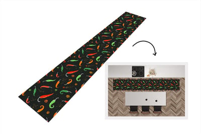 Keukenloper - Loper keuken - Peper - Patronen - Zaden - 300x50 cm - Keukenloper vinyl