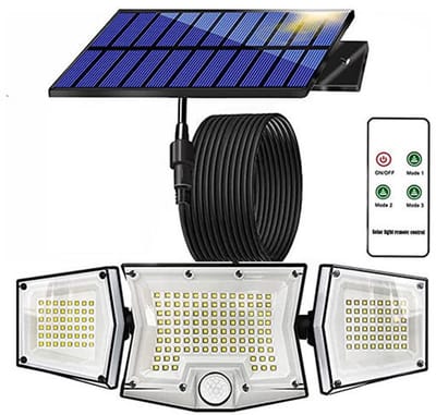 Solar Wandlamp Buiten - Buitenlamp met Bewegingssensor - IP65 Waterdichte Tuinlamp met Afneembaar Zonnepaneel