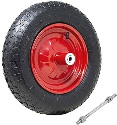 Luchtwiel voor Kruiwagen - 35 cm Diameter, 4-Laags Rubber, Inclusief Reservewielen