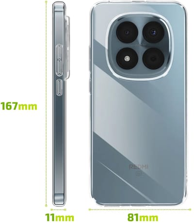 Bigben Connected, Hoesje geschikt voor Xiaomi Redmi Note 15 Pro 5G - Anti-Shock Flexibel TPU Anti-Vergeling, Transparant