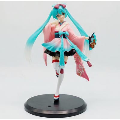 Op Voorraad Originele TENITOL Nieuwe Tokyo Serie Hatsune Miku Kimono Bureau Schattig Anime Actiefiguur Speelgoed Cadeau Model Collectie blue