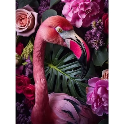 30x20cm Diamond Painting Flamingo (rond) nr 382