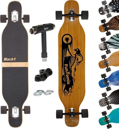 Compleet Longboard Drop Through Cruiser met Keramische Lagers - Camber Deck voor Beginners en Gevorderden