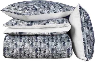 De Witte Lietaer Dekbedovertrek Katoen Satijn Jenga - Lits Jumeaux - 240 x 220 cm - Blauw