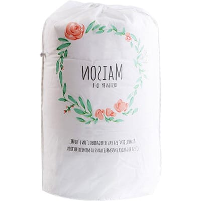 Sacs de Rangement Cylindriques Grands pour Vêtements, Oreiller, Couverture, Housse de Couette, Réutilisables avec Cordon Coulissant, Maison gray