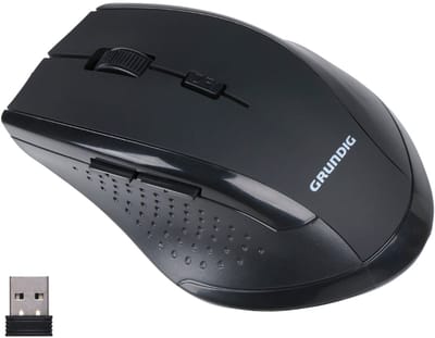 Grundig Draadloze Muis 2.4GHz - Muis Draadloos met USB Ontvanger en 3 DPI Instellingen - Plug & Play voor Laptop en Computer - Stil Gebruik - Zwart