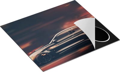 Chefcare Inductie Beschermer Zwarte Sportwagen Auto met Vlammen - 60x50 cm - Afdekplaat Inductie - Kookplaat Beschermer - Inductie Mat