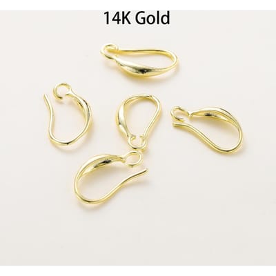 10Stukslot 14K 18K Echt Goud Oorbellen Hanger Haak Oor Draad Haak Voor Doe-het-zelf Sieraden Maken Oorbellen Bedels Accessoires Componenten 9 x 15mm