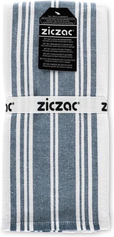 ZICZAC - Theedoek Culinary Duo Stripe - SET/3 - 50x76 cm, blauw