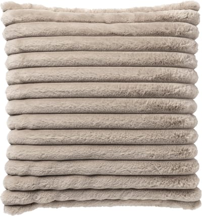 Dutch Decor HAZEL - kussenhoes 50x50 cm - effen gestreept imitatiebont - Pumice Stone - beige - met rits - zonder binnenkussen