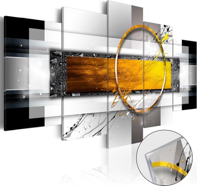Schilderijen Op Canvas - Afbeelding op acrylglas - Golden Shot [Glass] 200x100 - Artgeist Schilderij