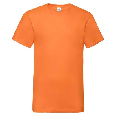Fruit of the Loom Unisex Adult Waardevol V Hals T-shirt (Oranje)