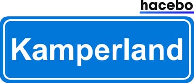 Hacebo - Plaatsnaam Sticker - 29x10 CM - Kamperland sticker - Verkeersborden sticker - grappige cadeaus - Kamperland