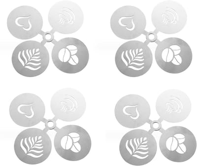 Latte Art Stencils - Dailygoods- Koffiedecoratiesjablonen 4 Stuks