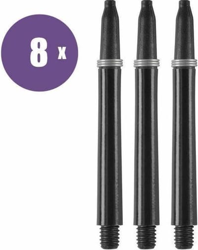 ABC Darts - Dart Shafts - Kunststof Zwart - Medium - 8 sets