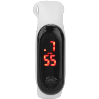 Mini Kinder Elektronisch Horloge Rood LED Eenvoudig Student Sport Elektronisch Horloge met Siliconen Band white