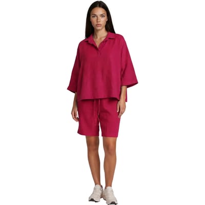 Bermuda voor dames Haris Cotton Essentials Knot Waist Slant Pocket