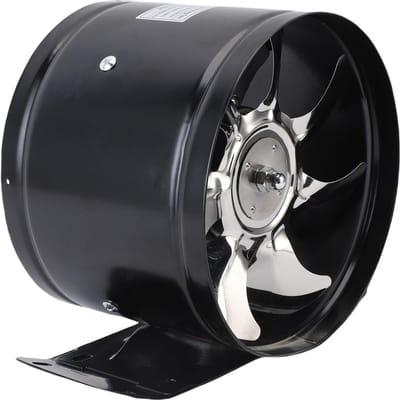 Draagbare Afzuigkap 8 inch Sterke Wind Lage Geluidssterkte Kookafzuigkap met Basis voor Binnen Hot Pot RV Keuken Zwart gray