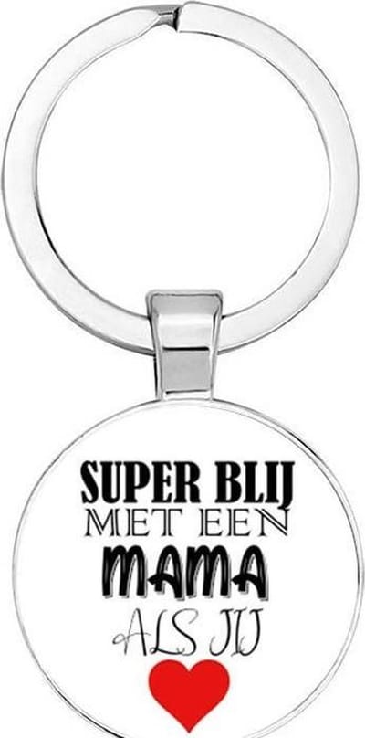Akyol - Super blij met een mama als jij Sleutelhanger - Mama/Moeder - Leuk kado voor je moeder om te geven - 2,5 x 2,5 CM