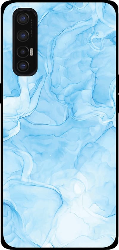 Smartphonica Telefoonhoesje Geschikt voor Oppo Find X2 Neo met marmer opdruk - TPU backcover case marble design - Lichtblauw geschikt voor Oppo Find X2 Neo