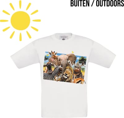 Magic By Sun - T-shirt Selfie Afrika - Solar T-shirt - de print verkleurd door de zon! Maat 110-116