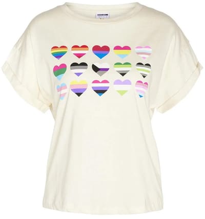 Noisy May Gaby T-shirt Met Korte Mouwen Beige XS Vrouw