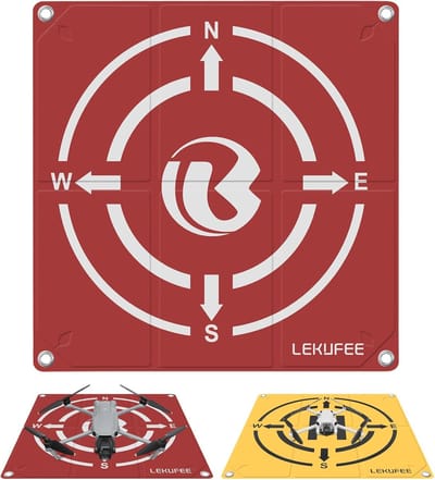 Opvouwbaar Drone Landingsplatform - Drone Accessoire - Veilig Landen - Dubbelzijdig Kleurontwerp - 55x55cm - Rood Geel