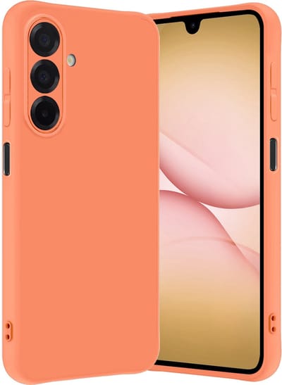 Hoes - Geschikt voor Samsung Galaxy A17 - Sterk & Shockproof - Hoesje Cover - Siliconen Case - Perzik