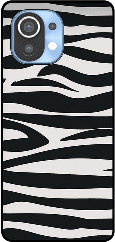 Smartphonica Telefoonhoesje Geschikt voor Xiaomi Mi 11 met zebra opdruk - TPU backcover case zebra design - Zwart Wit geschikt voor Xiaomi Mi 11